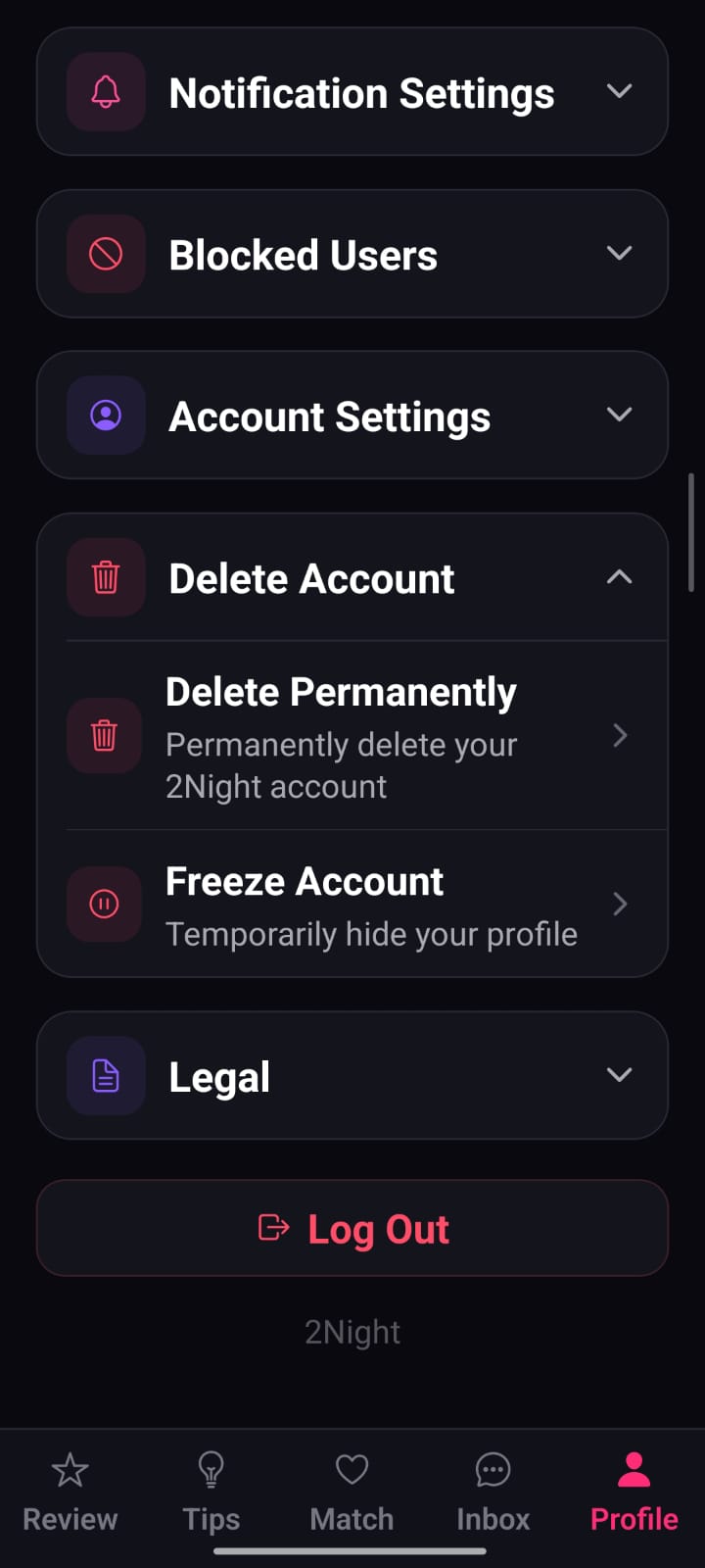 2Night account safety